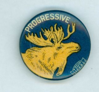 1912 President Theodore Roosevelt Bull Moose Campaign Pinback Button Progressive