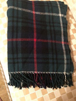 Royal Scot All Wool Throw Plaid Blanket 48 X 72 Great Britain Samuel Tweed & Co