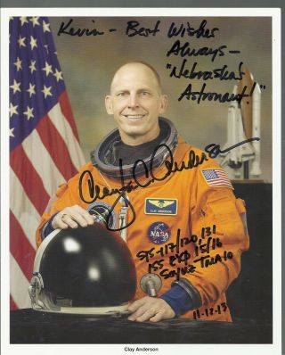 Autograph,  Hand Signed,  Astronaut; Clayton Anderson.  Official Nasa Photo