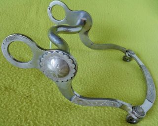 Vintage Silver Concho Western Show Bit Stainless Nr