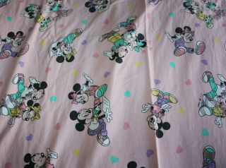 Vintage Disney Cti Pink Minnie Mickey Duvet Cover Cute Twin Bed