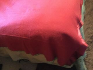 Vintage Faribo 100 Wool Blanket w/ Satin Trim Burgundy Red Wine 96 x 94 3