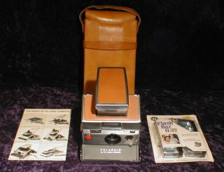 Vintage 1973 Polaroid Sx - 70 Land Camera With Leather Case Strap Flash Bar Ii