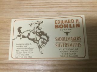 Bohlin Business Card.