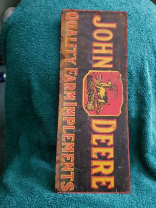 John deere quality farm implements metal sign vintage dealership 2
