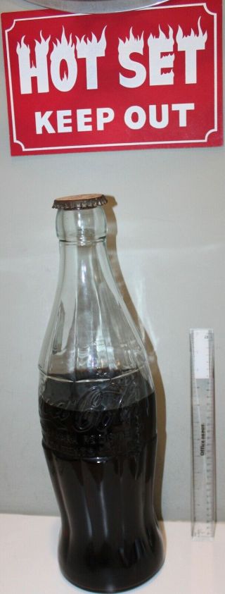 Rare Massive Giant Vintage Coca Cola Coke Glass Bottle With Cork Top D - 105529