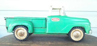 Vintage Tonka 1960s Green Stepside Pickup With White Cab