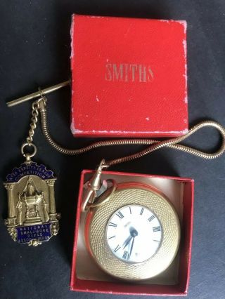 Stunning Gold Albert Chain And Vintage Smiths Pocket Watch.