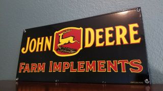 Vintage John Deere Porcelain Farm Implements Tractor Service Station Barn Sign