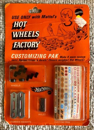 X Rare Vintage Mattel 1969 Hot Wheels Factory Customizing Pak Redline Mip