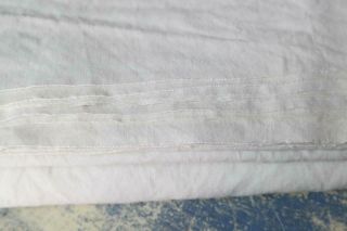 Vintage French Sheet Plain White King Size Cotton Sheet 112x92 " D34