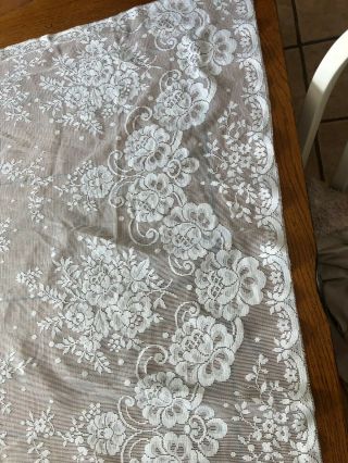 9 Vintage Lace White Curtain Panels Floral Bouquet 6 Panels 2 Valances