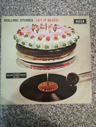 Rolling Stones 33rpm Lp Record.  Let It Bleed.  Decca Lk.  5025.  First Press.  1969.