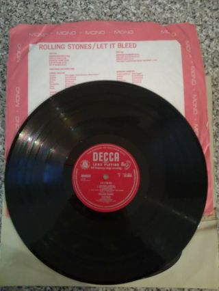 Rolling Stones 33rpm LP record.  Let it Bleed.  Decca LK.  5025.  First Press.  1969. 2