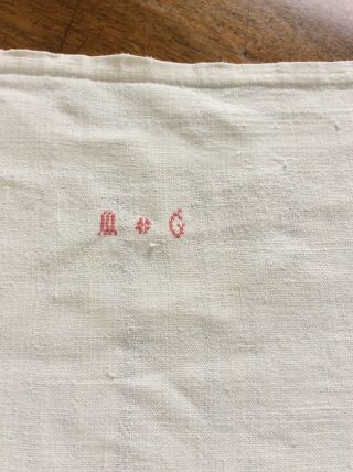 Antique Large French Linen Hand Loomed Sheet