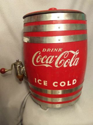 Red Barrel Coca Cola Cooler Dispenser