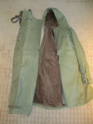 Wwii Usn Foul Weather Deck Jacket & Pants Set