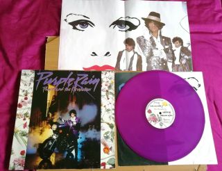 Prince Purple Rain Purple German Lp Poster Warner Bros 925190 - 1 1984 Vinyl Ex