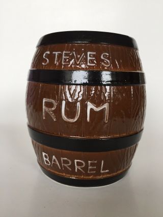 Vintage Steve Crane Tiki Mug Steves Rum Barrel