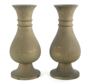 Jones And Willis Gothic Pugin Style Ecclesiastical Brass Vases