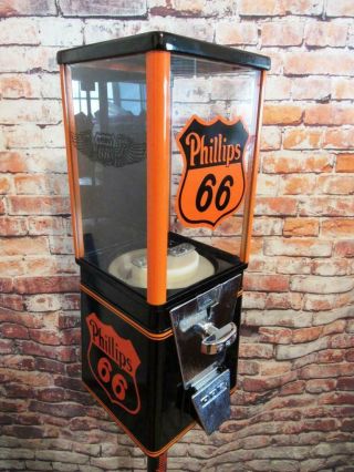 vintage Oak gumball machine Phillips 66 man cave novelty gift game room bar deco 2