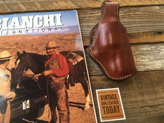 Vintage Bianchi 5bhl Brown Leather Suede Lined Holster For S&w K Frame 2.  5 "