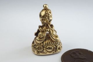 Antique English Gold Citrine Intaglio Seal Fob Lovely Crest C1840