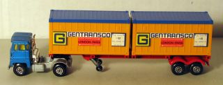 Dte Lesney Matchbox Superkings Sk - 17 Rare Blue Cab Orange/blue Gentransco Truck