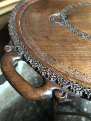 Arts And Crafts Carved Oak Tray 2