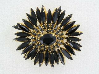 Fabulous And Elegant Schreiner Ruffles French Jet Brooch (pn1374)