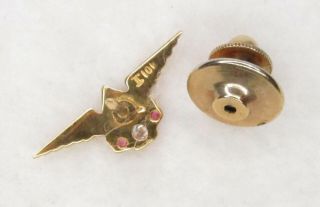 Vintage Delta Airlines 10K Gold,  Enamel Robbins 25 Year Service Pin Real Diamond 2