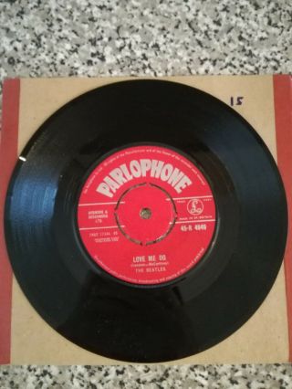 The Beatles Love Me Do 45rpm Record.  Parlophone 45 - R 4949.