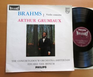 Sabl 141 Brahms Violin Concerto Arthur Grumiaux Philips Hi - Fi Stereo Vg Vinyl