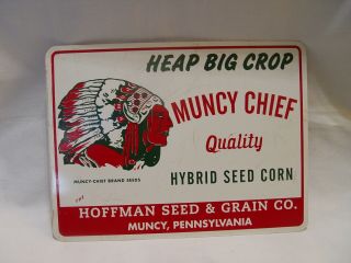 Muncy Chief Hybrid Seed Corn Hoffman Seed & Grain 2 - Sided Flange Sign