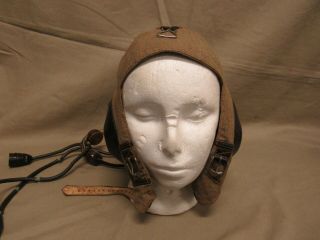 Wwii German Luftwaffe/air Force Cloth Flight Helmet Electronics And Throat Mic