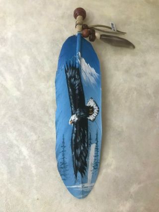 Hand Painted Feather,  Arts & Crafts,  Southwest Art,  Santa Fe,  Eagle 02