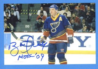 Brett Hull Nhl Hockey Hall Of Fame Signed 4x6 Photo C16357