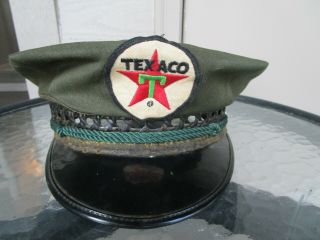 Vintage Texaco Gas Station Attendant Hat Cap With Visor 1940 