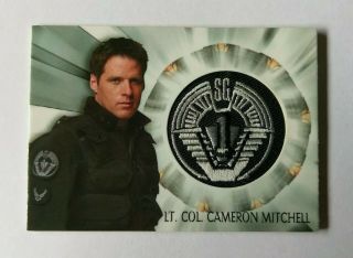 Stargate Sg - 1 Team Patch Trading Card Pc3 Lt.  Colonel Cameron Mitchell 033/425