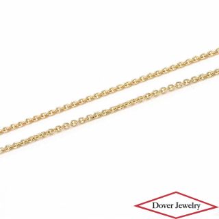 Estate 18k Yellow Gold Rolo Link Chain Necklace 18 " Nr