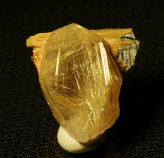 Rutilated Quartz Sharp Crystal With Hematite Fine Tn Novo Horizonte,  Brazil