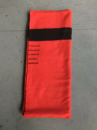 Rare Vintage Hudson Bay 5 Point Wool Blanket Red & Black Striped England No Tag