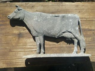 Vintage Old Tin / Zinc / Metal Aluminium Weathervane Cow