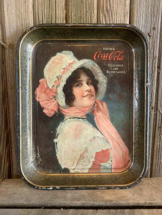 Rare Antique Early 1910s 1914 Square " Betty " Coca Cola Tray Coke Sign 13.  25 "