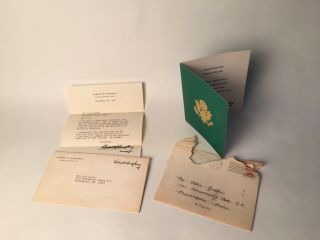 Vintage Signed Autographed Vice President Hubert H.  Humphrey Letters