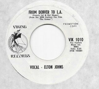 Elton Johns (elton John) " From Denver To L.  A.  " Viking 1010 Wlp 7 " 45