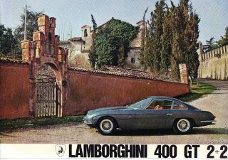 Vintage Lamborghini 400 Gt 2,  2 Sales Brochure Circa 1966 - 67 & Reprint Road Test