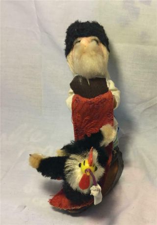 VINTAGE RUSSIAN CLOTH DOLL MAN with CHICKEN MADE IN USSR 2
