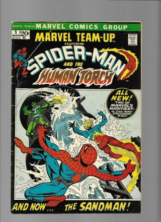 Marvel Team Up 1 2 Spider - Man Human Torch Sandman Fantastic Four Trapster Wizar