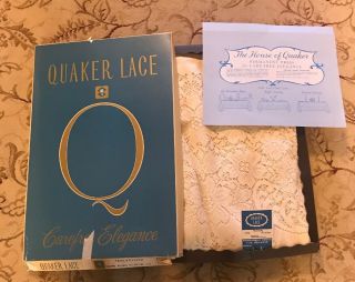 Vintage Quaker Lace Tablecloth Festival Natural 72x108 Oval